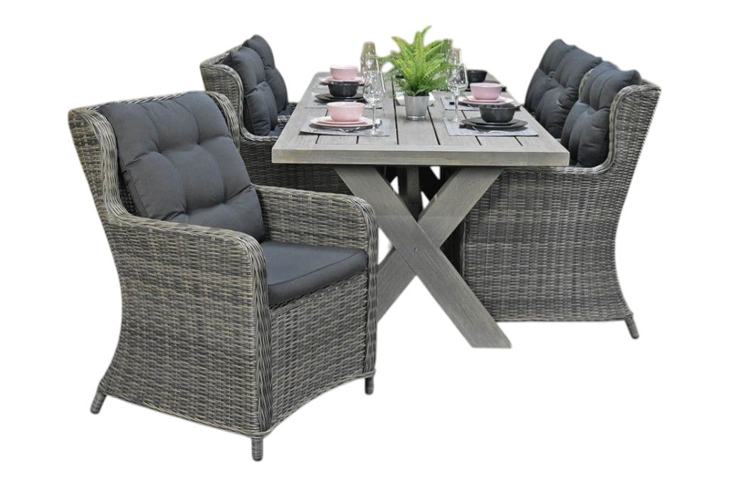 Norwich-Delano Tuinset 6 Personen - Acacia / Natural Grey