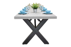 Norwich Rechthoekige Polystone Tuintafel 300 cm - Staal / Polystone