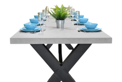 Norwich Rechthoekige Polystone Tuintafel 300 cm - Staal / Polystone