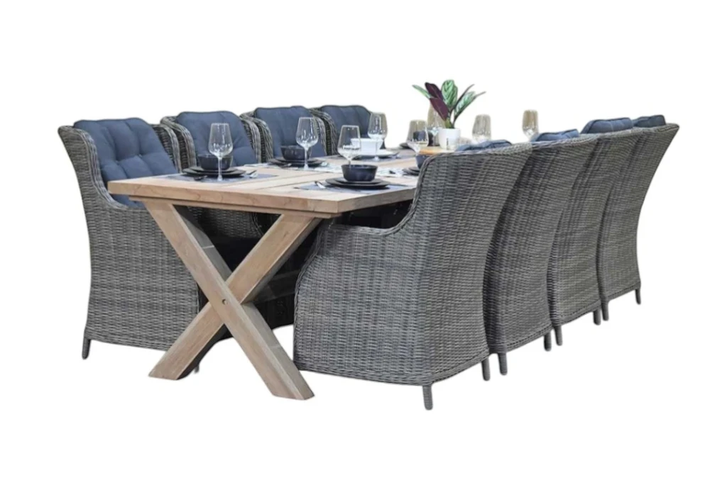 Norwich-Darwin Tuinset 8 Personen - Teak / Kobo Grey