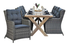 Norwich-Delano Tuinset 8 Personen - Teak / Kobo Grey