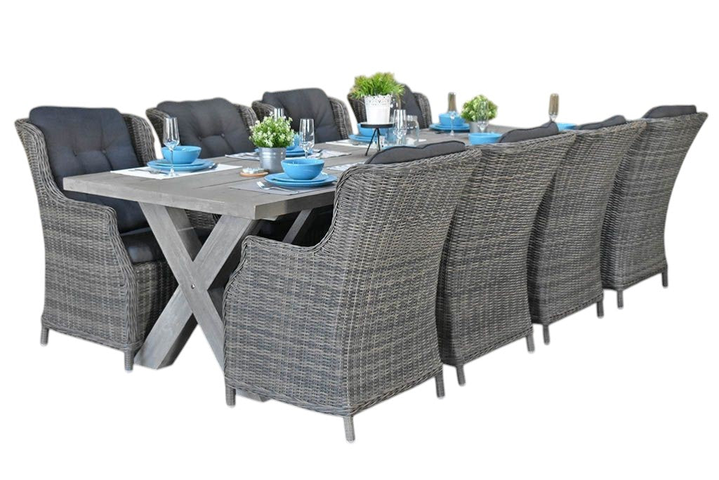 Norwich-Darwin Tuinset 8 Personen - Acacia / Kobo Grey