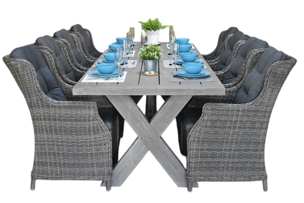 Norwich-Darwin Tuinset 8 Personen - Acacia / Kobo Grey