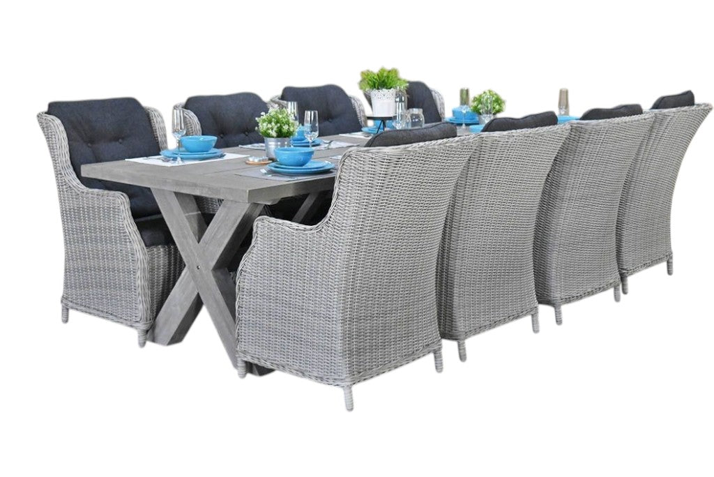 Norwich-Darwin Tuinset 8 Personen - Acacia / Light Kobo Grey