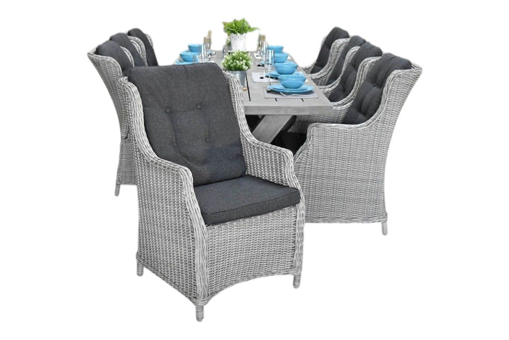 Norwich-Darwin Tuinset 8 Personen - Acacia / Light Kobo Grey