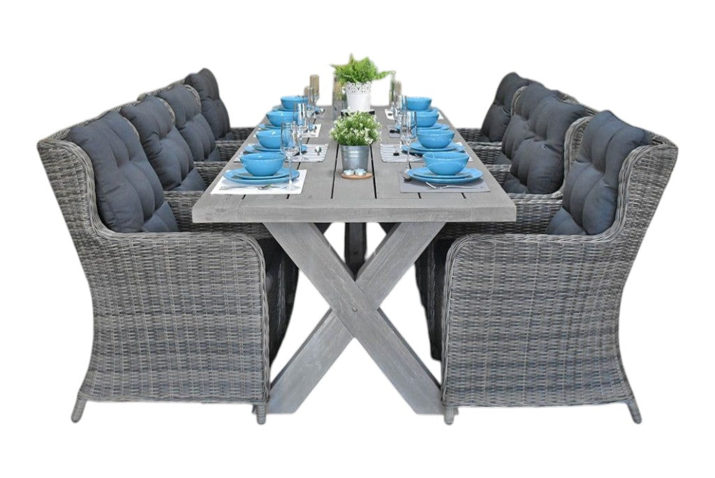 Norwich-Delano Tuinset 8 Personen - Acacia / Kobo Grey