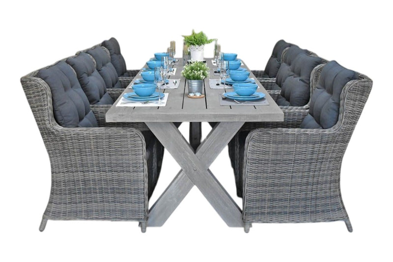 Norwich-Delano Tuinset 8 Personen - Acacia / Kobo Grey