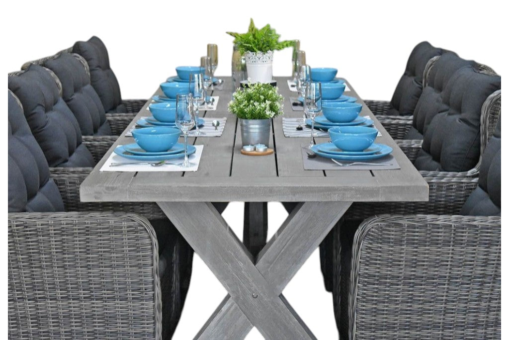 Norwich-Delano Tuinset 8 Personen - Acacia / Kobo Grey