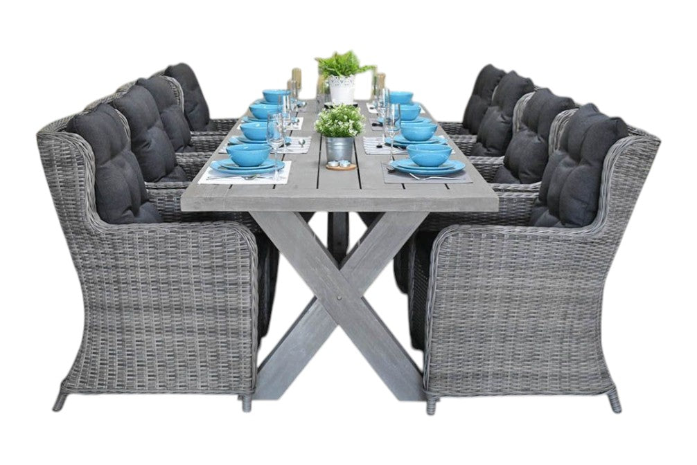 Norwich-Delano Tuinset 8 Personen - Acacia / Natural Grey