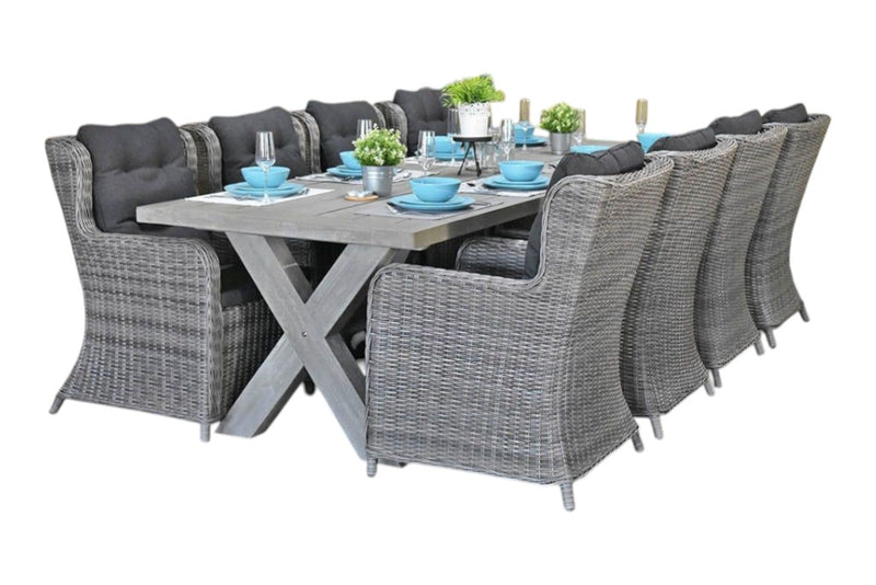 Norwich-Delano Tuinset 8 Personen - Acacia / Natural Grey