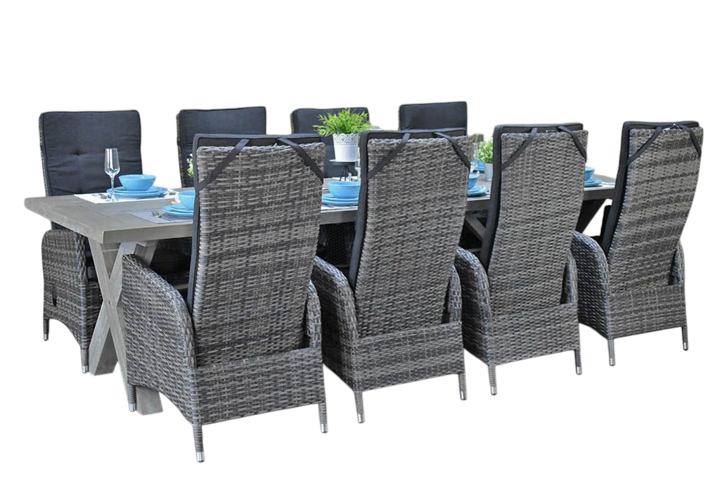 Norwich-Menorca verstelbare Tuinset 8 Personen