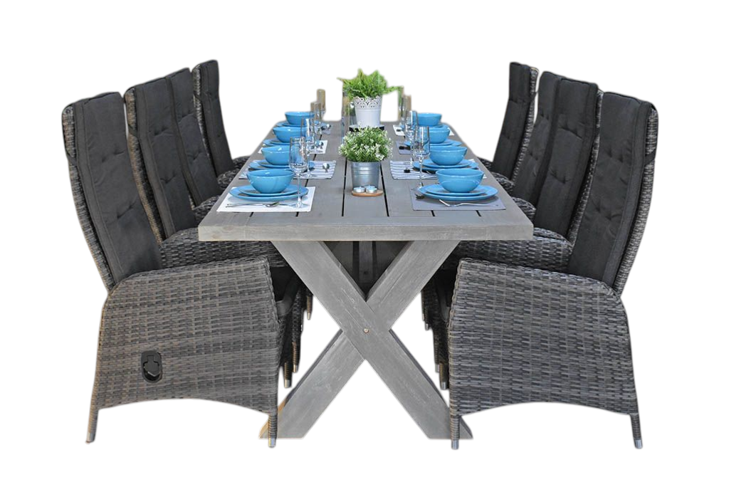 Norwich-Menorca verstelbare Tuinset 8 Personen