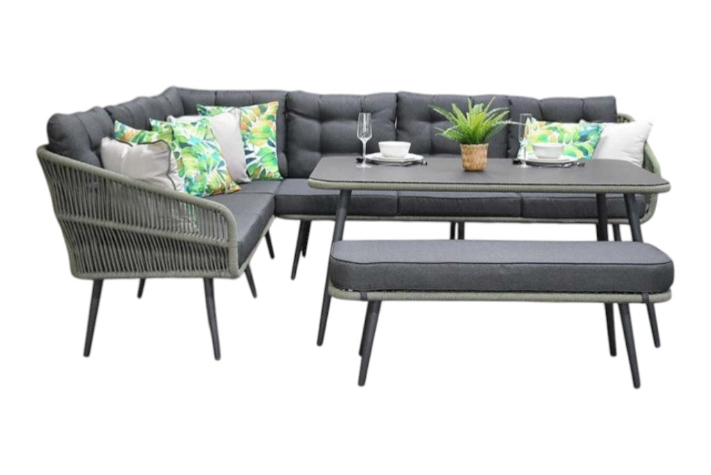 Positano Dining Loungeset - Olive Green