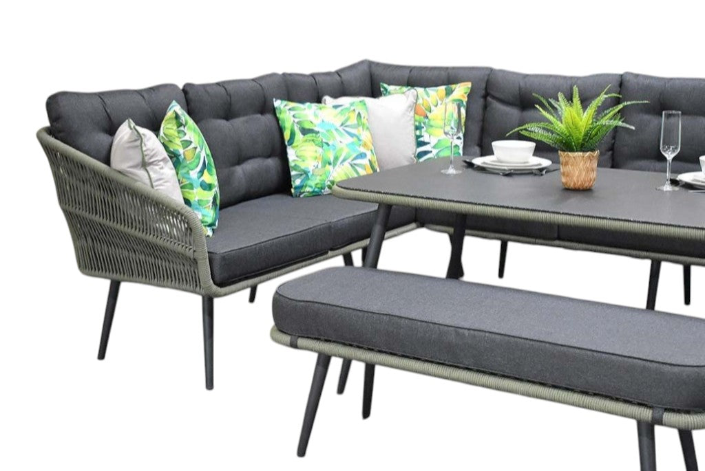 Positano Dining Loungeset - Olive Green