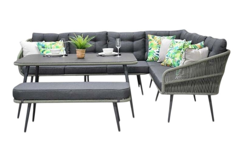 Positano Dining Loungeset - Olive Green