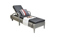 Madrid Verstelbare Loungeset - Spraystone / Light Kobo Grey / Vuurtafel 150 cm