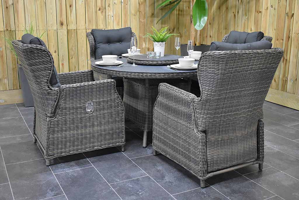 Rio tuinset 4 personen Barcelona Kobo Grey stoel detail