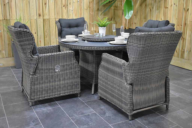 Rio tuinset 4 personen Barcelona Kobo Grey stoel detail