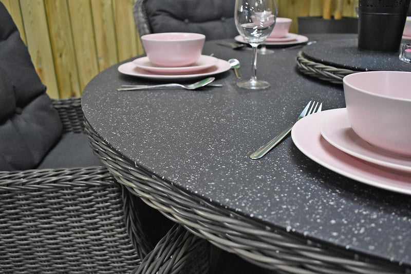 Rio tuinset 4 personen Barcelona Kobo Grey kussens detail