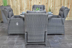 Rio tuinset 4 personen Barcelona Rock Grey stoel detail