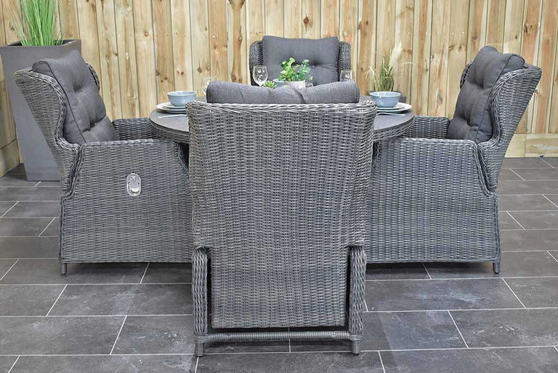Rio tuinset 4 personen Barcelona Rock Grey stoel detail