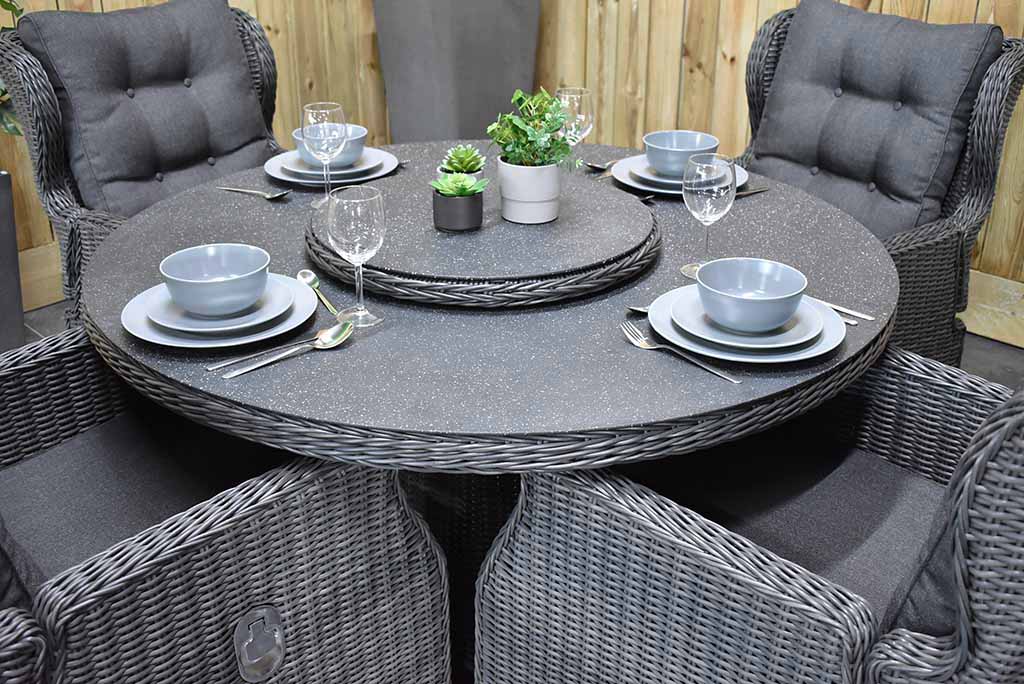 Rio tuinset 4 personen Barcelona Rock Grey kussens detail