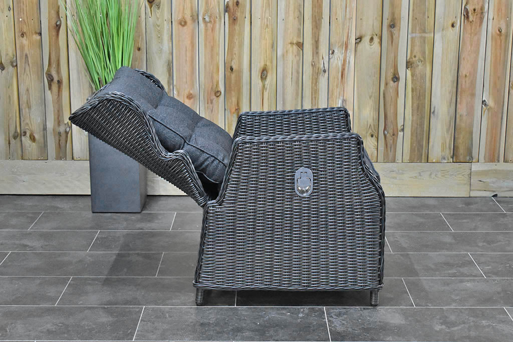 Rio tuinset 4 personen Barcelona Rock Grey stoel detail rugleuning