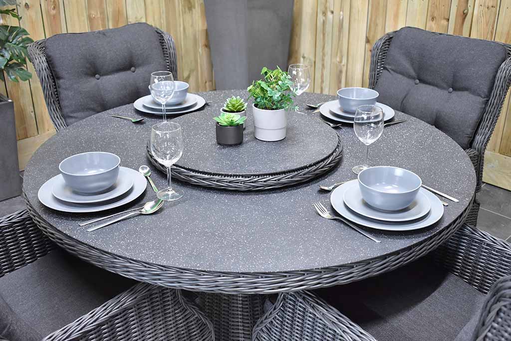 Rio tuinset 4 personen Darwin Rock Grey tafel detail