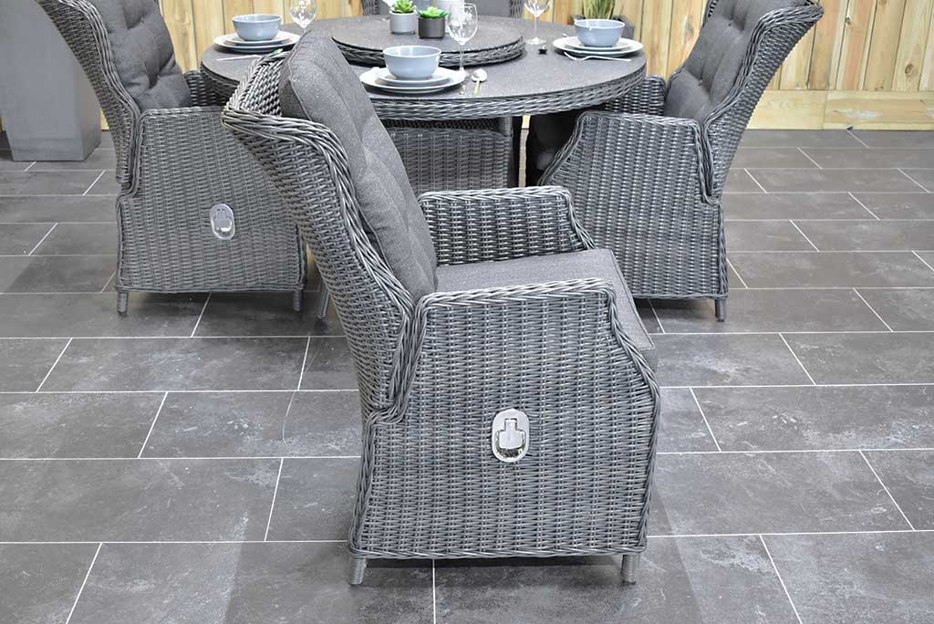 Rio tuinset 4 personen Darwin Rock Grey stoel detail