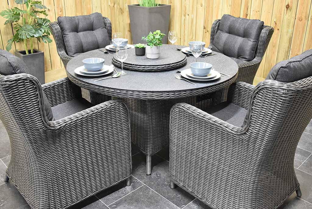 Rio tuinset 4 personen Delano Rock Grey zijaanzicht