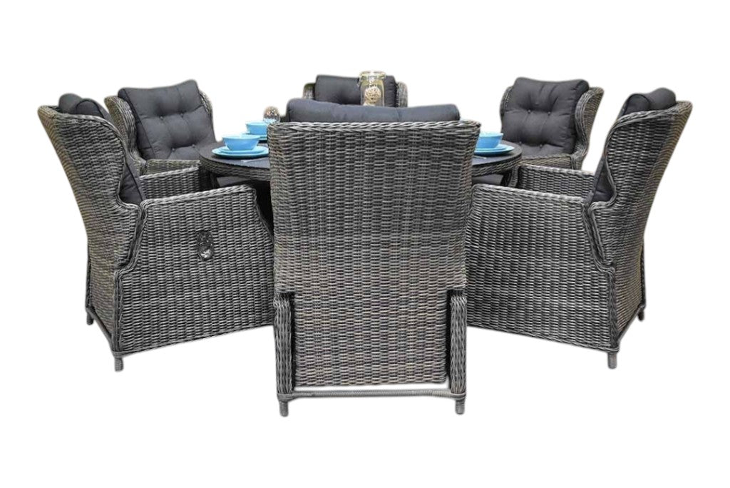 Rio-Barcelona verstelbare Tuinset 6 Personen - Kobo Grey / Spray Stone