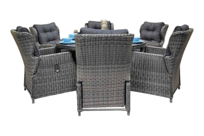 Rio-Barcelona verstelbare Tuinset 6 Personen - Kobo Grey / Spray Stone