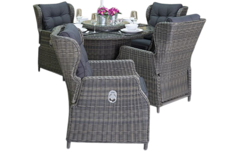 Rio tuinset 4 personen Barcelona Kobo Grey sfeerbeeld in tuin