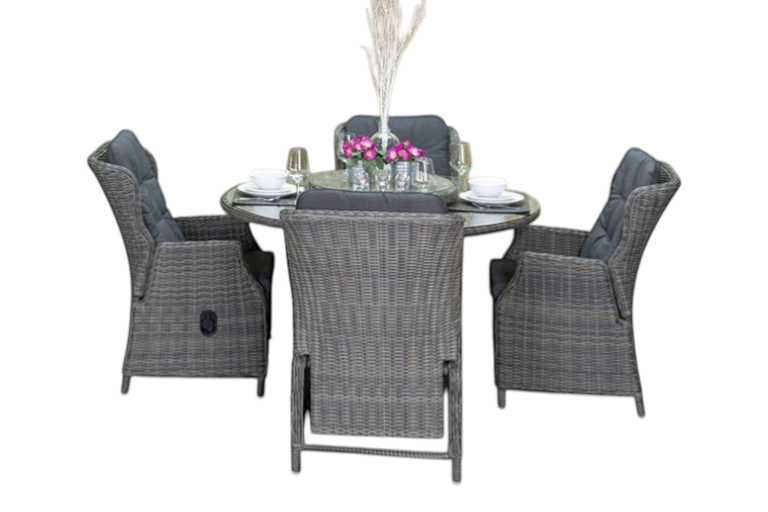 Rio-Darwin verstelbare Tuinset 4 Personen - Kobo Grey