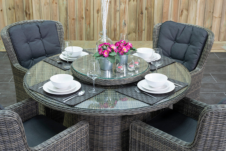 Rio tuinset 4 personen Marina Kobo Grey kussens detail