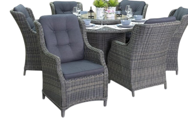 Rio-Darwin Tuinset 6 Personen - Glas / Kobo Grey