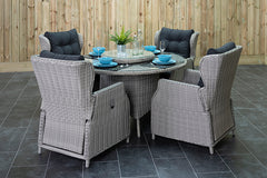 Rio tuinset 4 personen Barcelona Light Kobo Grey tafel detail