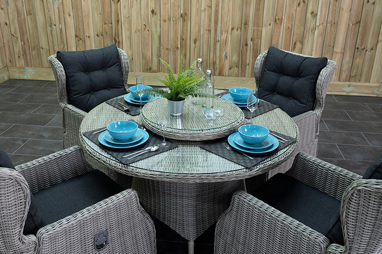 Rio tuinset 4 personen Barcelona Light Kobo Grey stoel detail