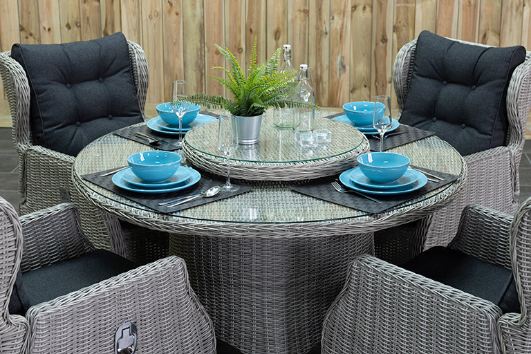 Rio tuinset 4 personen Barcelona Light Kobo Grey kussens detail