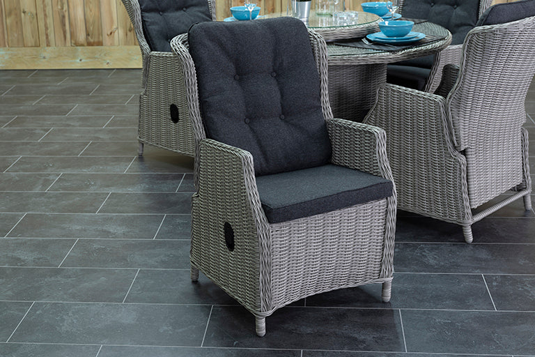 Rio tuinset 4 personen Darwin Light Kobo Grey stoel detail rugleuning