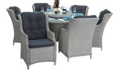 Rio-Darwin Tuinset 6 Personen - Glas / Light Kobo Grey