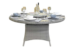 Rio Ronde Tuintafel 130 cm - Glas / Light Kobo Grey