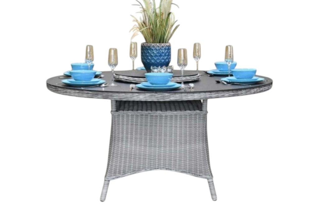 Rio Ronde Tuintafel 130 cm - Spraystone / Light Kobo Grey