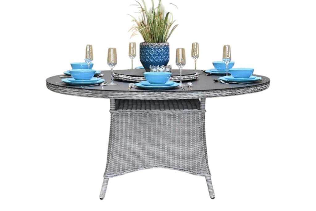 Rio Ronde Tuintafel 150 cm - Spraystone / Light Kobo Grey