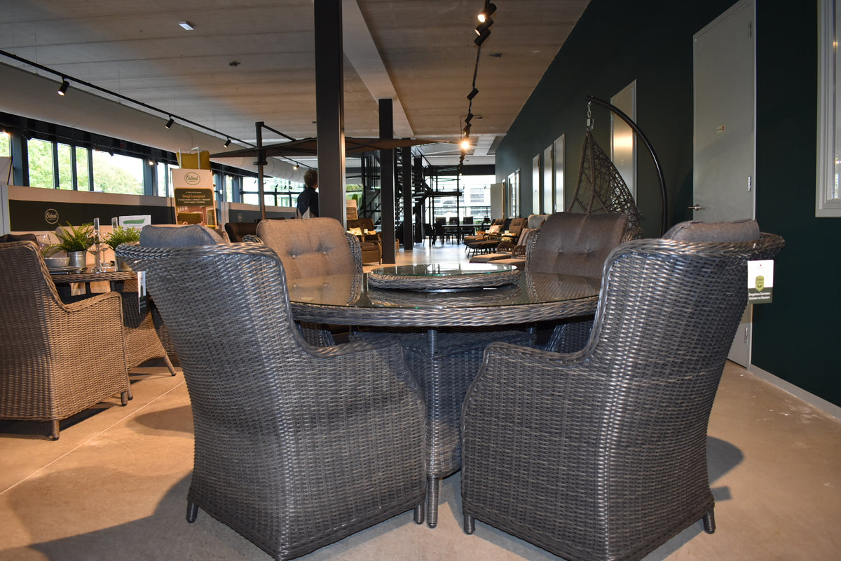 Rio-Darwin Tuinset 4 Personen - Glas / Rock Grey