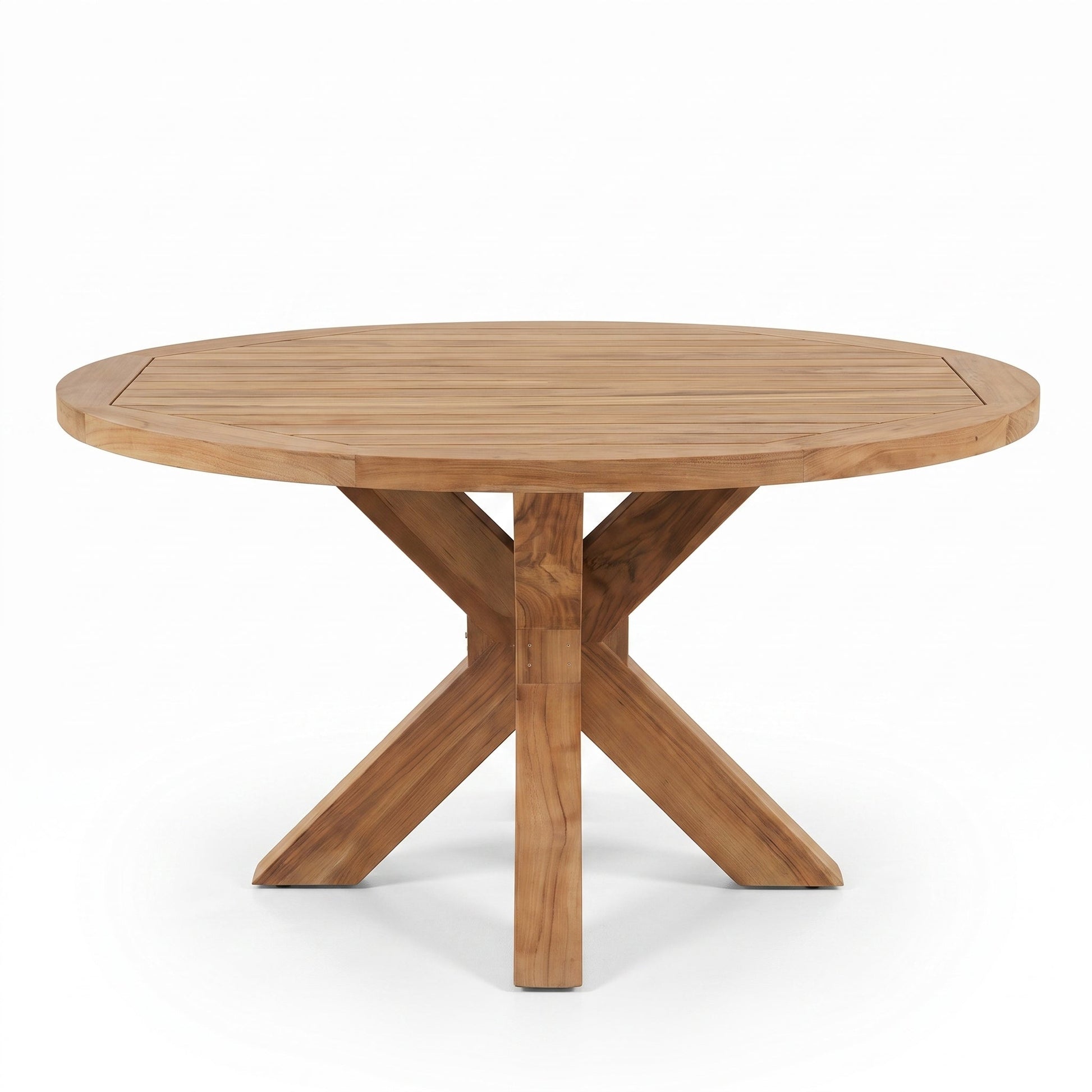 Surakarta Ronde Tuintafel Teak 150 cm in einem stimmungsvollen Garten - Outnest Gartenmöbel