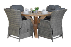 Surakarta-Darwin verstelbare Tuinset 4 Personen - Kobo Grey