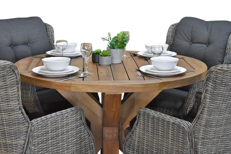Surakarta-Darwin verstelbare Tuinset 4 Personen - Kobo Grey