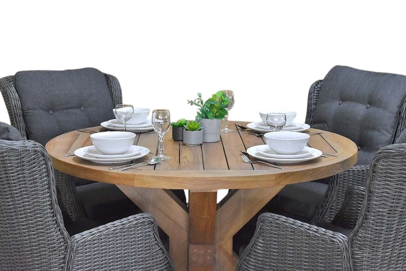 Surakarta-Darwin verstelbare Tuinset 4 Personen - Rock Grey