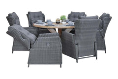 Surakarta-Barcelona verstelbare Tuinset 6 Personen - Rock Grey